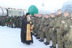 Воины помолились перед запуском ракеты на космодроме Плесецк