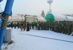 Воины помолились перед запуском ракеты на космодроме Плесецк