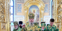 Митрополит Корнилий в канун Вербного воскресенья совершил всенощное бдение в Михаило-Архангельском соборе - Архангельская епархия