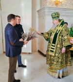 Митрополит Корнилий в Вербное воскресенье совершил Божественную литургию в Архангельске