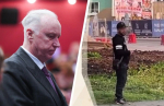 Справа — фотография подозреваемого, которую разместили в официальной группе Бастрыкина | Источник: Артем Устюжанин / MSK1.RU, Приёмная Председателя СК России / Vk.com