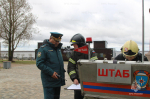 В Архангельске сотрудники МЧС России приняли участие в межведомственных пожарно-тактических учениях на объекте Росгвардии